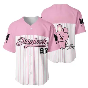 Full Print Bangtan Baseball Jersey Jersey, Vintage JK 97 Jersey Shirt for Men & Women, Baseball Jersey for Men and Women, Baseball Jersey Style