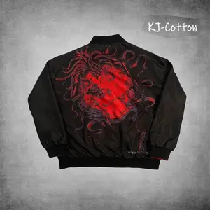 Blood Anime Jacket Men's Lightweight Casual Softshell Jacket with Zipper, Windbreaker, and Animal Graphic Design for Autumn and Winter