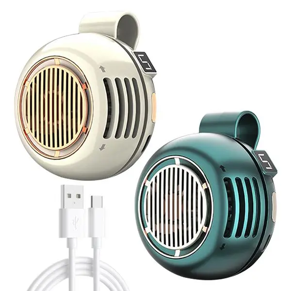 2026 Upgraded 5-speed Adjustable Portable Silent Mini Bladeless Electric Fan, Suspended Collar & Waist Fans, Rechargeable Rotating Body Fan, Wearable Fan, Phone Cooling Fan, Suitable for Outdoor & Travel & Office, Travel Accessories, Perfect Gift