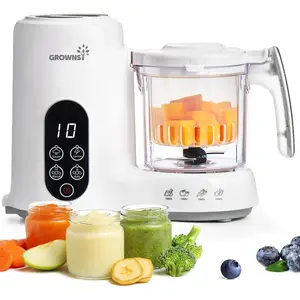 Baby Food Maker with Steam Basket, One Step Baby Food Processor Steamer Puree Blender Grinder Mills Machine, Auto Cooking Grinding and Sterili-zing for Healthy Homemade Baby Food, White