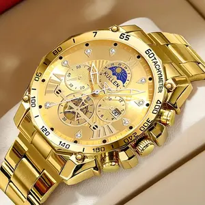 Men's Sports Chronograph Quartz Watch, 3 Subdials, Date Window, Elegant Case, Strap, Perfect Gift for Valentine's Day