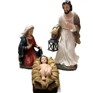 Nacimiento De Jesús Nativity of Jesús 5 Piece Set Religious Figurines with Mary Joseph and Baby Jesus for Christmas Decor