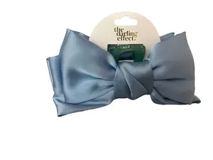 The Darling Effect Satin Bow Claw Clip Blue