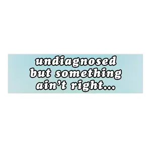 undiagnosed but something ain't right | Bumper Sticker AND Magnet | Funny Meme Sticker | 8.7'' X 2.7'' | Waterproof Premium Quality