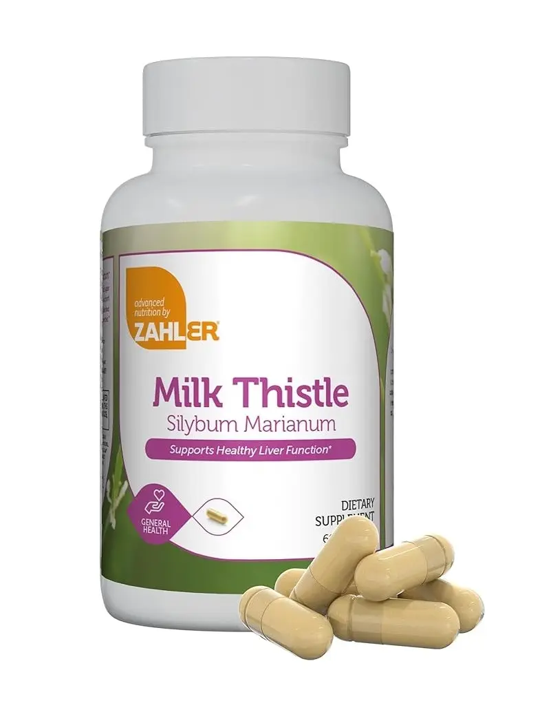 Zahler Milk Thistle Silybum Marianum Capsules - 450mg High-Quality Organic Herbal Supplement for Healthy Liver Function & Detoxification - Kosher, Non-GMO, Gluten-Free - Made in USA