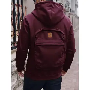 3D Backpack Hoodie for Men, Built-in Book - Convertible Sweater Jacket Design, Zipper Pocket and Hooded Street Style, Suitable for Travel and Daily Use - Hands-Free Backpack and Jacket (No Belt/Tie), Hoodie with Backpack, Men's Sw(Sheets)