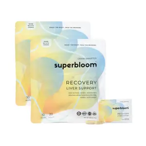 superbloom Recovery Liver Support - 2 Pack | Liver Detox with DHM, Turmeric, Milk Thistle | 10 Sachets, 20 Capsules | Enjoy The Night, Own The Morning