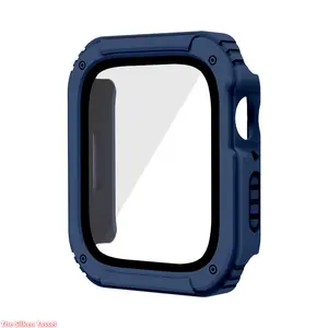 Rugged Armor Full Coverage Watch Case with Built-in Screen Protector, Shockproof 2 in 1 Protective Cover Compatible with Apple Watch Series 1-11 Ultra SE (No watch)