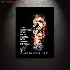 1 Piece/Set Frameless Canvas Painting Print Poster,Classic Abstract Motivational Street Boxing Pop Art,MMA Khabib Nurmagomedov,A Perfect Gift for Fighting Lovers,Ideal Gift for Bedroom,Study,Office,Living Room,Dorm Hallway,Kitchen,Mural,Wall Decoration