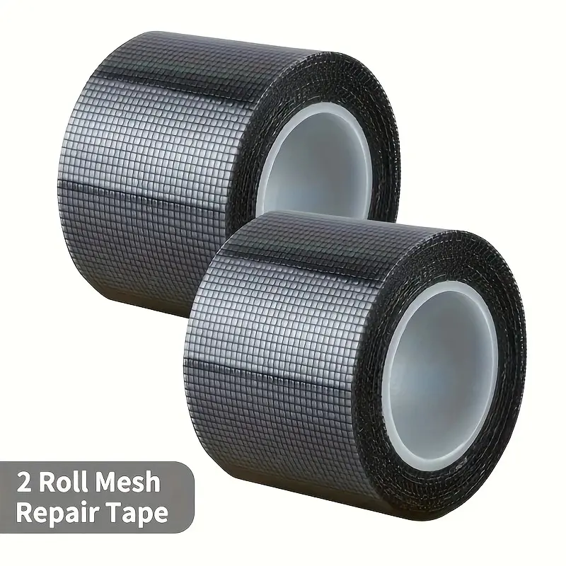 Summervibes 2pcs Gray Sturdy Fiberglass Mesh Window Screen Repair Strips, 2in x 78in Self-Adhesive Seal, Double Sided Sticky, Strong Adhesive Waterproof Home Supplies for Windows/Doors