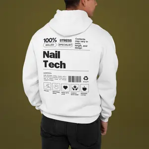 Unique Nails Artist Hoodies, Nail Barcode Graphic Hoodies, Barcode Nail Tech Hoodie, Nail Technician Hoodie, Trendy Nails Tech Hoodie
