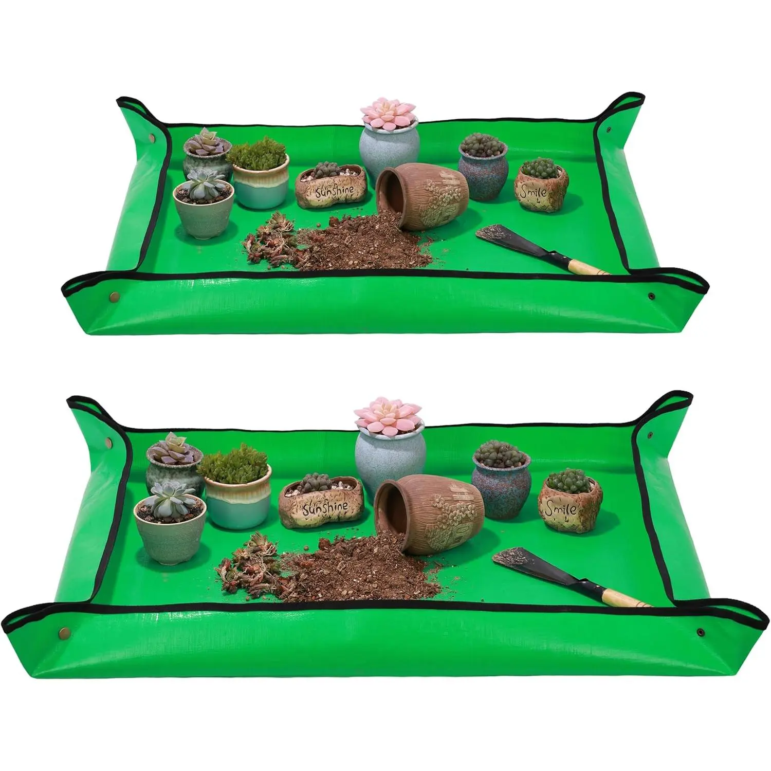 2 Packs 39.5"X31.5" Large Repotting Mat for Indoor  Transplanting/Dividing and Dirt Control, Gardenig Gifts for Women,  Gardening Potting Mat for Succulent