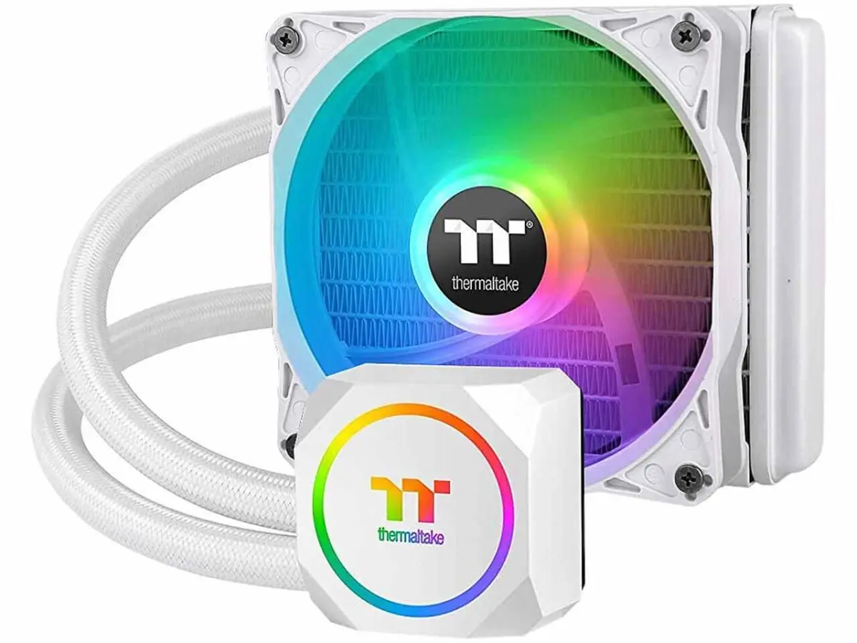 Thermaltake  TH120 ARGB Motherboard Sync Snow Edition Intel LGA1700 Ready & AMD All-in-One Liquid Cooling System 120 mm High Efficiency Radiator CPU Cooler, Snow