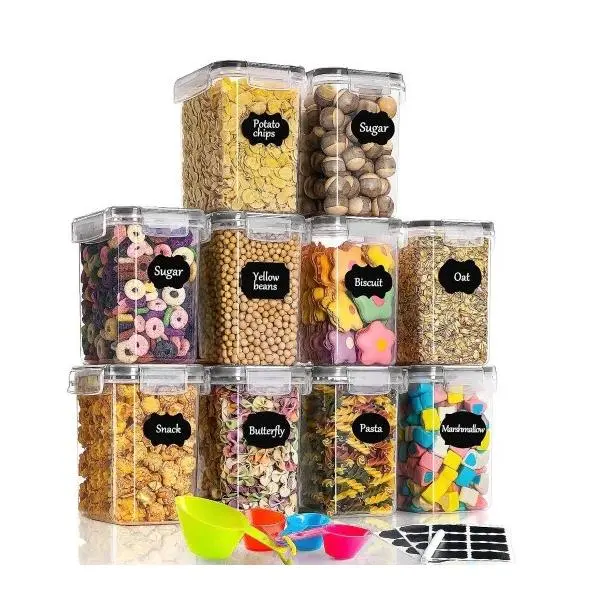 12/24pcs Transparent Kitchen Food Storage Container Set - Microwave Safe, Multipurpose Plastic Meal Prep Boxes with Flip-Top Lids + 24 Chalkboard Labels - Ideal for Vegetables, Fruits, Grains & More, Utensils Square 12/24pcs Transparent Kitchen Food Storage Container Set - Microwave Safe, Multipurpose Plastic Meal Prep Boxes with Flip-Top Lids + 24 Chalkboard Labels - Ideal for Vegetables, Fruits, Grains & More, Utensils Square