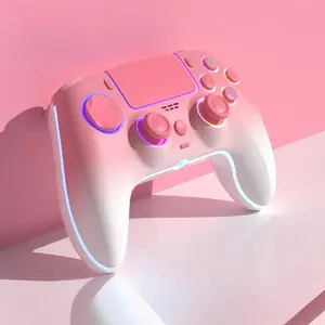 Pink Gradient Wireless Controller Compatible with PS4/Switch/PC/iOS/Android, Hall Effect Joystick & Trigger, Programmable Back Paddles (M1/M2), RGB Lights, Turbo Function, 3.5mm Headphone Jack & Built-in Speaker, 1500mAh Battery for Multi-Platform Gaming