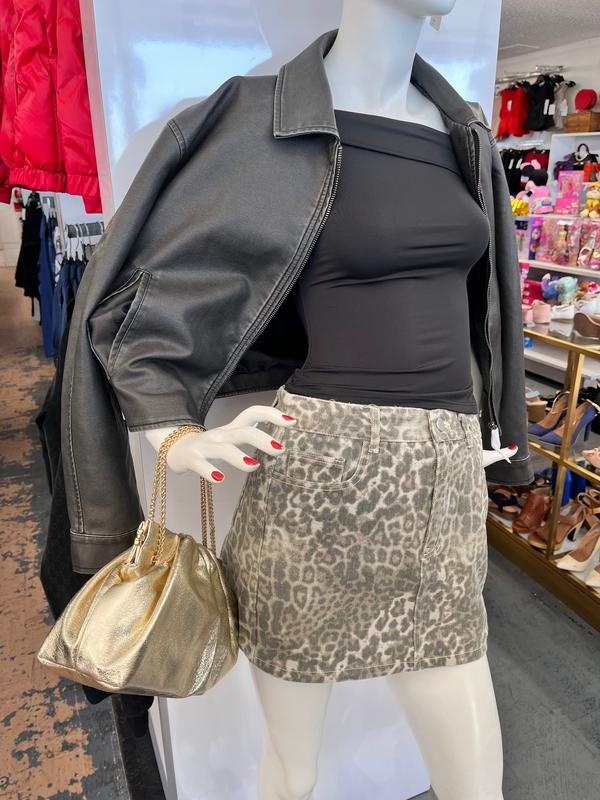 Grey Faux Leather Jacket