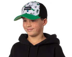Minecraft Youth Hat Floating Mobs Creeper Skeleton Dog Chicken Snapback OSFM Cap