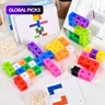 Colorful 60-Piece Geometric Cube Puzzle Set with 30 Double-Sided Activity Cards, Logical Thinking & Shape Recognition Training Educational Shape Sorter Puzzle Toy #GLOBAL PICKS