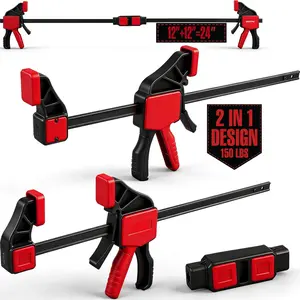12 Inch Bar Clamps for Woodworking with Clamp Connector, 12" Quick-Release Wood Clamps with 150 LBS Load Limit, Trigger Clamp Set, One-Handed Clamps/Spreader Ideal for Woodworking DIY Projects
