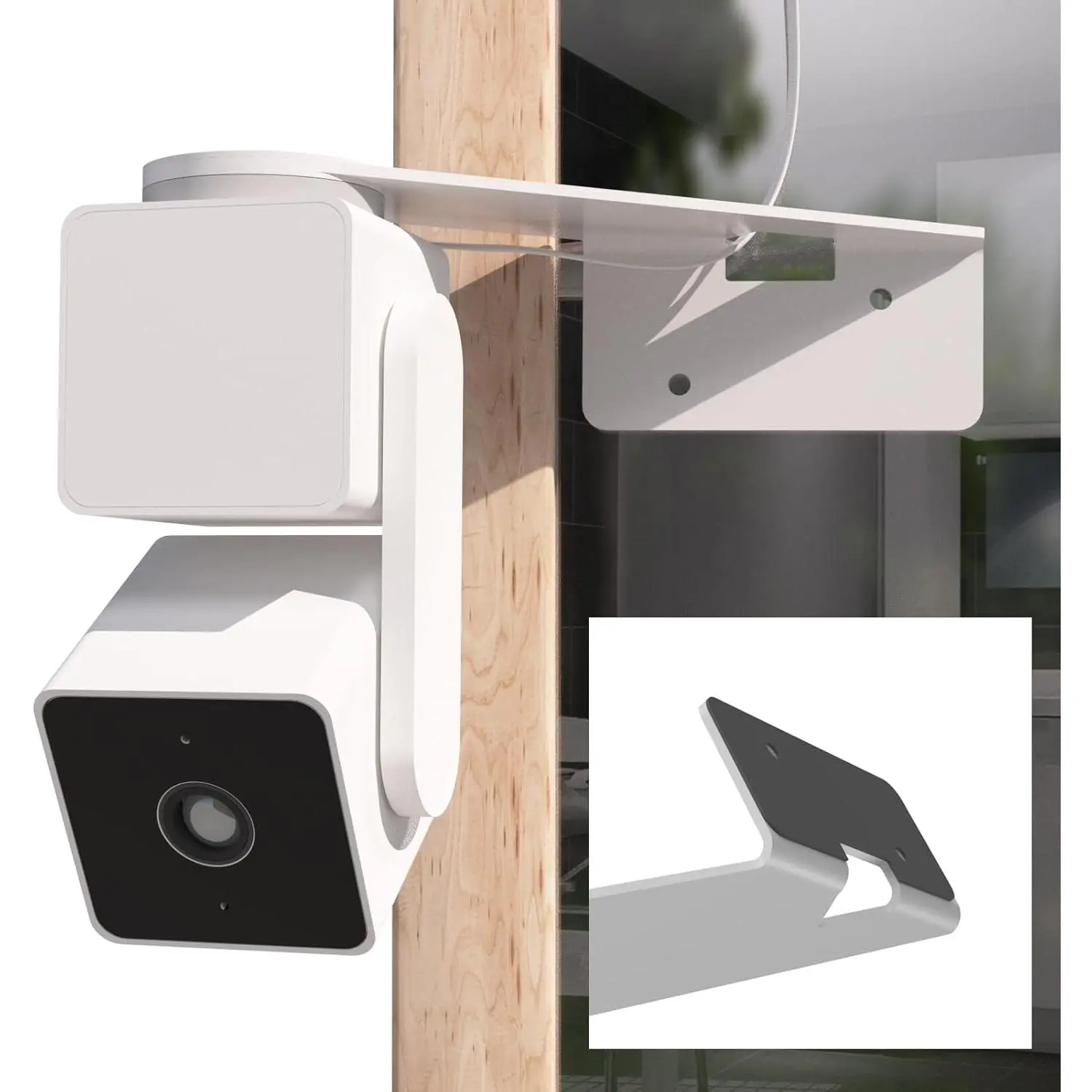 Metal Corner Wall Mount for Cam Pan v4 - Adhesive & Screw Mounting, Outdoor Water Resistant, Easy Installation, Wide Angle 270-Degree View, Reduced Blind Spots, Motion Detection Support, Manufacturer Warranty, Wind And Rain, Adhesive/Screws