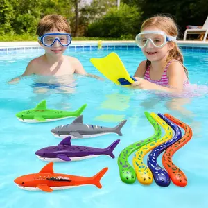 Viral Pool Toy Alert!, 4 Pcs Pool Diving Toys for Kids, Summer Underwater Swimming, Water Dive Eels, Snake & Shark, Unisex