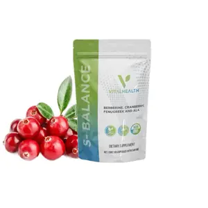 VITALHEALTH S-BALANCE Dietary Supplement with Berberine Nopal Granberry Cardo Mariano 60 Capsules 100 mg for Optimal Health