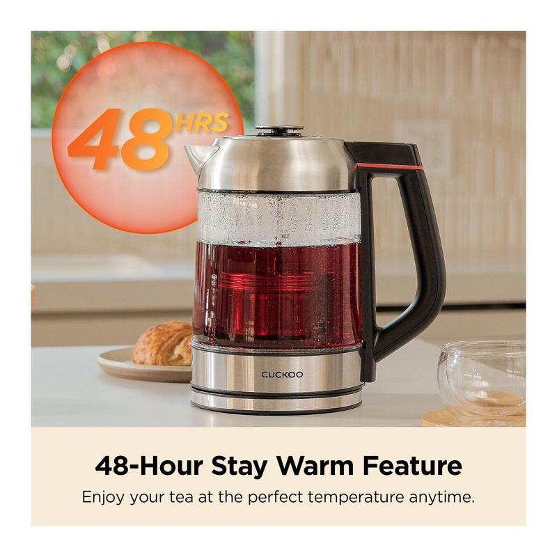 CUCKOO 1.7-Liter Electric Glass Tea Kettle withInfuser