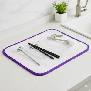 Foldable Heat-Resistant Ironing Mat with Anti-Slip Mesh, Non-Scratch Anti-Burn Pad for Home & Dorm, Breathable Iron Guard with Storage Strap, Portable Ironing Board Liner