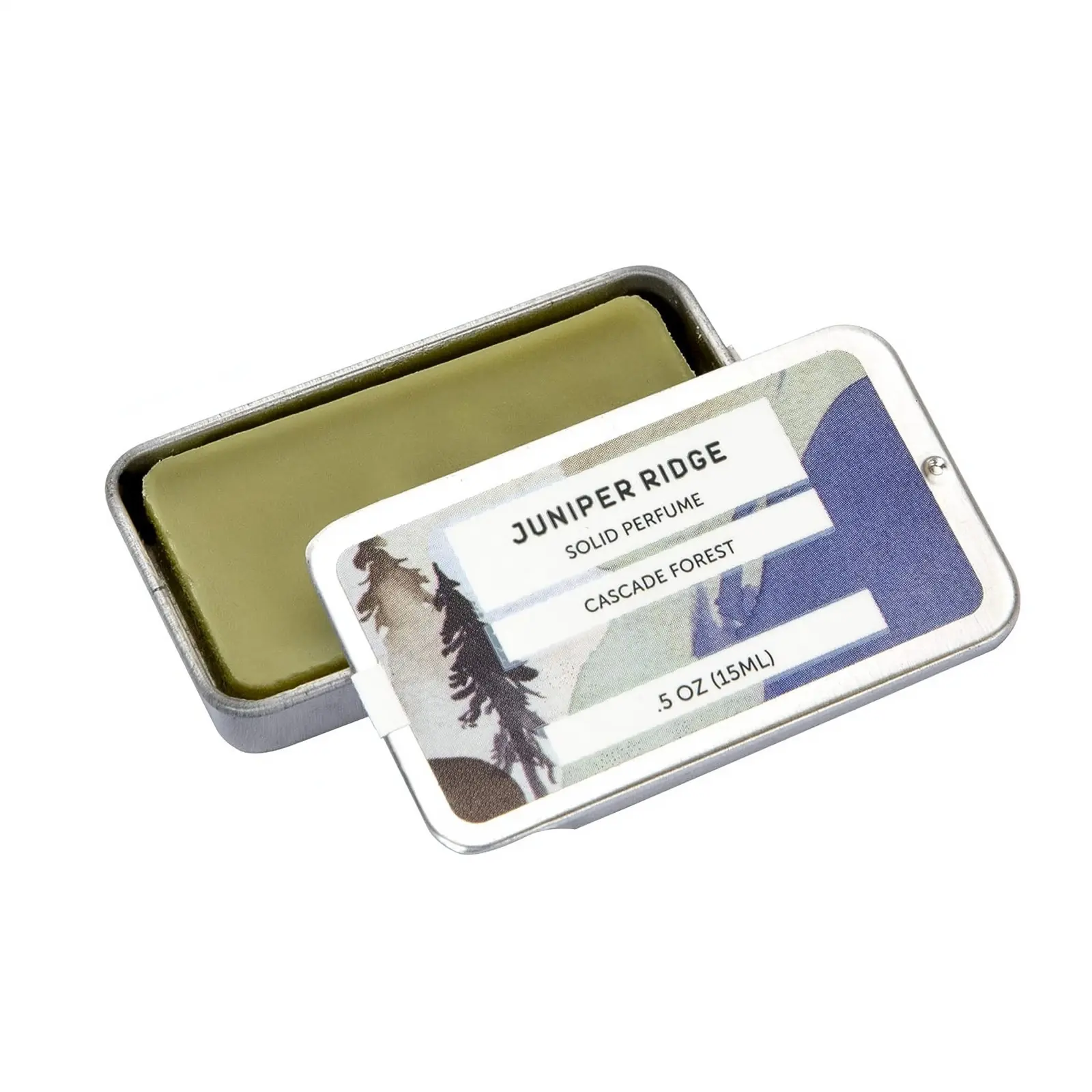 Juniper Ridge Solid Perfume 5 oz - Cascade Forest Fragrance in Metal Tin