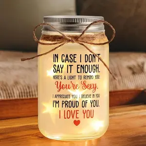 Gifts for Women Men, Couple Husband Wife - Love Starlight Mason Jar Anniversary Wedding, Christmas Gifts, Valentines, Birthday Gift, Romantic Gifts