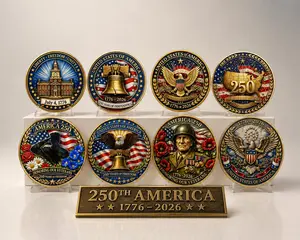 2026 US Semiquincentennial America 250th Independence Day Heavy-Feel Collectible Challenge Coin - Limited-Edition Made-in-USA Memorial Day Retirement Active Duty Birthday Patriotic Gift