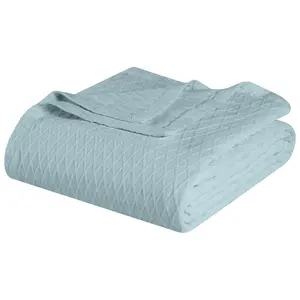 Superior All-Season Cotton Diamond Throw Blanket