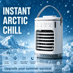 PolarBreeze 3-Way Cooling Tech Air Cooler Ice Box + Ultrasonic Mist Instant Arctic Chill 4 Speed Smart Timer Quiet Sleep Mode For Bedroom Office
