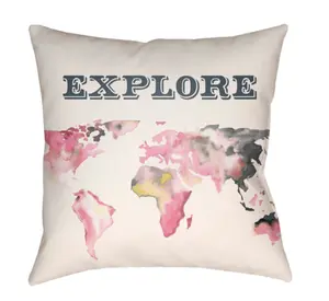 Livabliss JT010-2020 Jetset 20 x 20 x 4 in. Throw Pillow, Pink - Medium