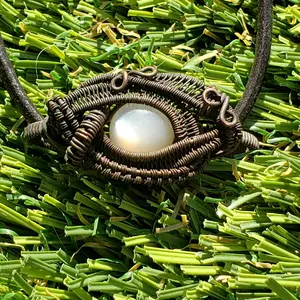 Genuine Moonstone Crystal Wire Pendant Daily Anniversary Engagement crystal pendant