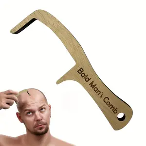 Funny Wooden Hair Comb for Bald Men, Perfect Prank Gift for Valentine's Day, New Year, Easter, Unique Home Decor