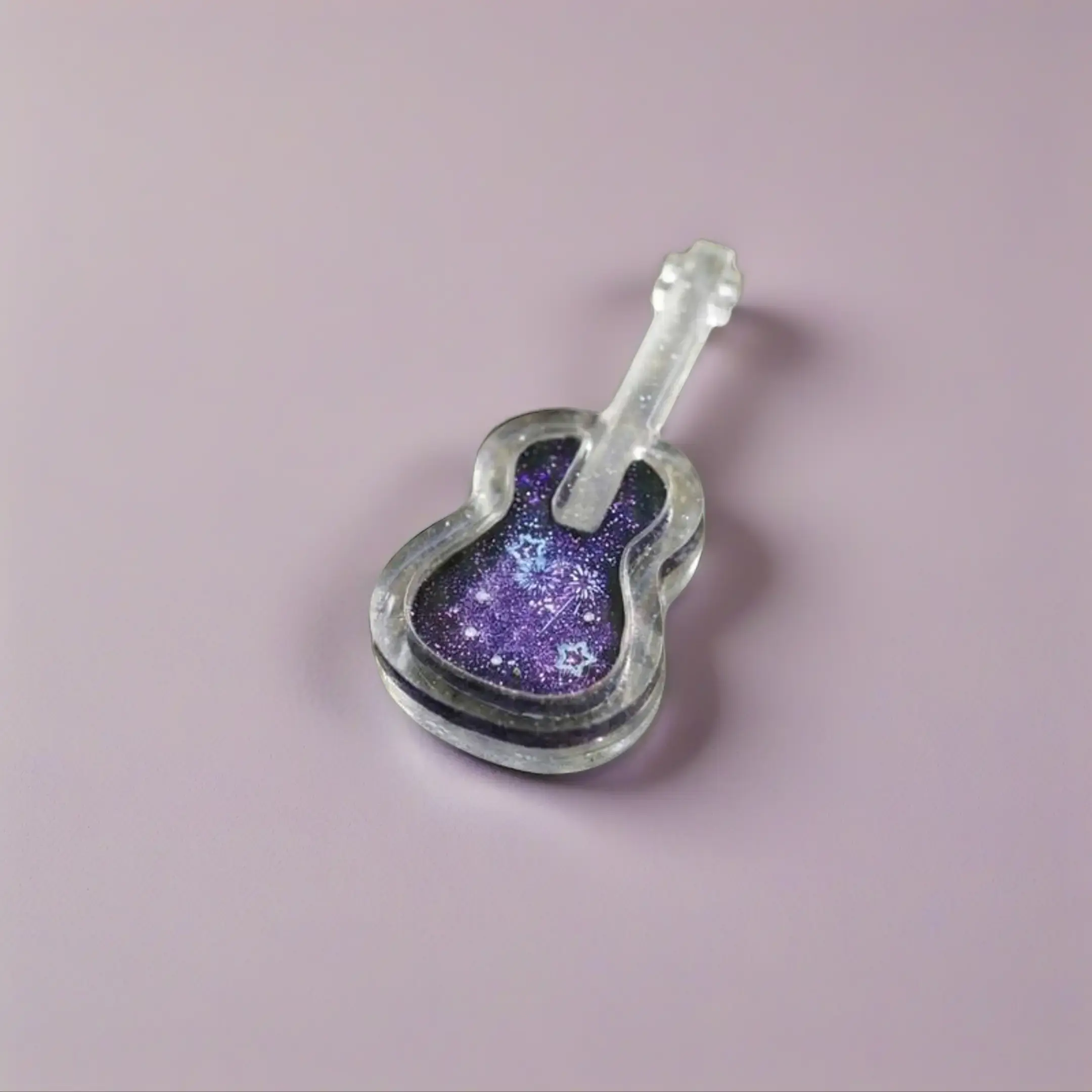 Pawtoto Mini Starlight Guitar Stress Relief Fidget Toy - Handmade Food-Grade Silicone, Creamy Clay Feel, Soft Quick Rebound, Squeeze Squishy Squishies, Unique and Full of Charm, Great for Family Teenagers (12+ Years Old) to Calm the Mind