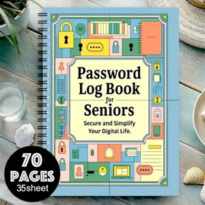 Password Log Book for Seniors, Spiral Password Notebook, Password Keeper Notebook, Suitable for Students To Learn Adult Work, Back To School Supplies, Workbook Journal
