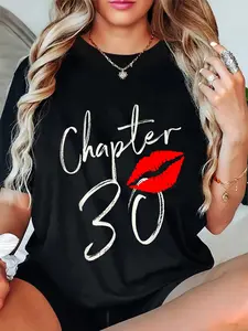 100% Cotton Unisex Chapter 30 EST 1992 30th Birthday Tea Gifts For Women Round Neck Short Sleeve T-Shirt Women's Men Graphic Tee