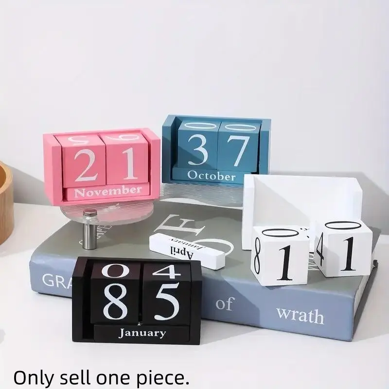Elegant Perpetual Calendar Blocks, Classic Style for Home, Office & School Decor, Ideal Christmas Gift, Halloween, Holiday Decoration, Student Calendar, Desk Calendars
