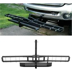 600LBS Motorcycle Trailer Hitch Carrier with Ramp – Heavy Duty Steel Scooter & Dirt Bike Hauler Rack for 2" Receiver Hitch, Locking Design-TK