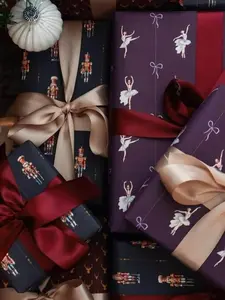 Ballerina Birthday Party Wrapping Paper, Girl Gift Wrap, Purple Wrapping Paper, Ballet Gift Wrap for Holiday, Wrapping Paper, Children Gift Idea