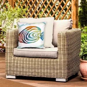 Lush Decor VISIONS III Indoor/Outdoor Handmade Pillow - Contemporary Graphic Coastal Ocean  (Rainbow Fish)