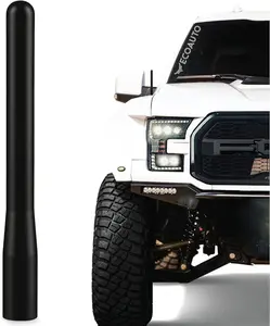 EcoAuto 4 Inch Short Antenna for Ford F150 F250 F350 Super Duty Bronco Raptor & Dodge RAM Anti-Theft Carwash Safe Truck Antenna Black