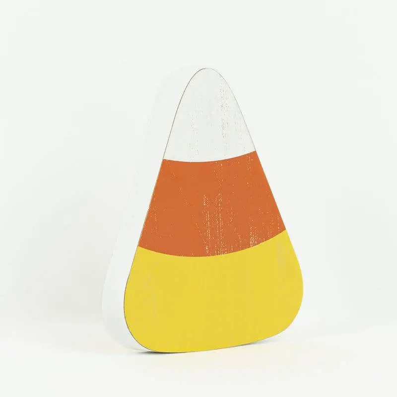 Halloween Decor - Candy Corn Wooden Cutout Rustic Holiday Decoration 8"