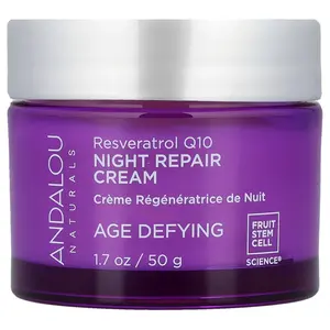Andalou Naturals Night Repair Cream, Resveratrol Q10, 1.7 oz (50 g)