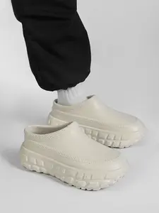 Parent-Child All-Black Waterproof Platform Mules, Cool Casual Style, Waterproof Material + Platform Non-Slip Sole + Texture Decoration, Parent-Child Compatible, All-Black Versatile , Ideal for Daily Outfits & Parent-Child Leisure Outings