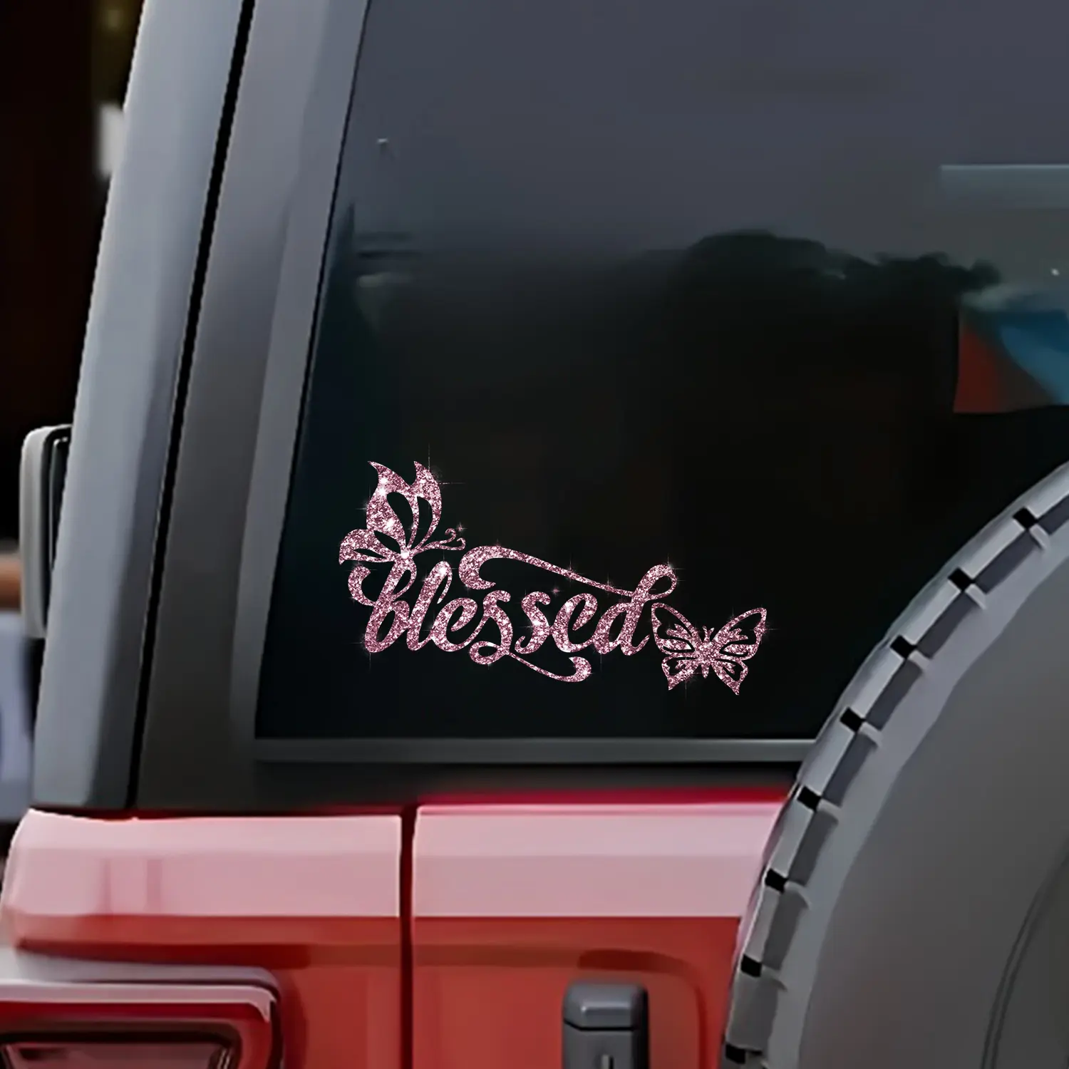 Shimmering Butterfly Letter Universal Car Sticker, Decorative Decal, Self-Adhesive No Residue, Easy Installation, Suitable for Cars Trucks Motorcycles Glass Windows Laptops, Vehicle Exterior Decoration, Car Decals, Truck Stickers
