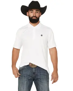 Rank 45 Men's 45&Reg; Men'S Pickup Dobby Geo Print Short Sleeve Button-Down - Rmsu25k4-Wht