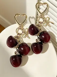 Multiple Cherry Bag Charms Artificial Cherry High-Quality 3d Accessories Cute And Versatile Stylish And Elegant Chic Bag Accessories Suitable For Bags And Keys Gifts For Friends / Birthday Gifts Bag Charms Accessory